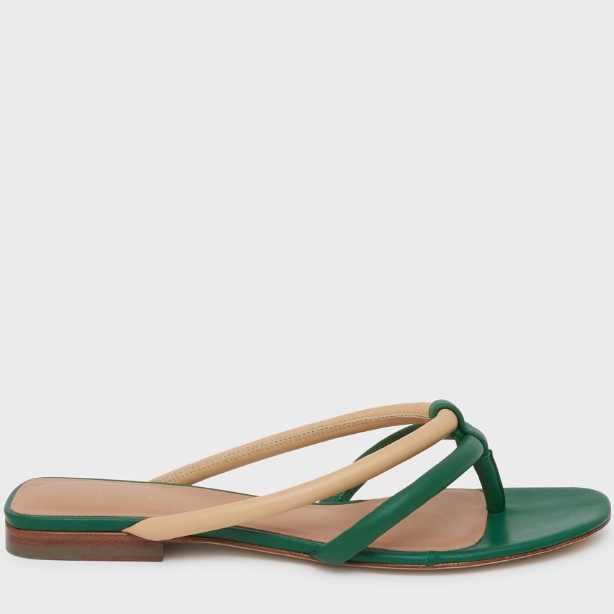 Women's Mansur Gavriel Filo Flip Flops Green / Beige | AU 27M1GT